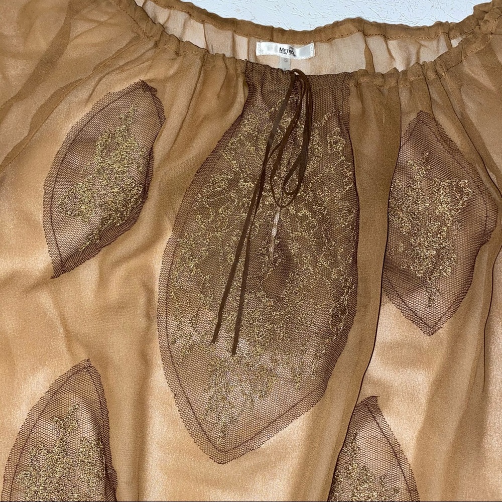 🌟4 for $10 SALE🌟  Women’s Metro 7 Sheer Brown Shirt - Picture 3 of 16